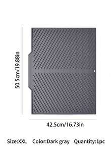1 Pc Silicone Dish Drying Mat - Foldable, Heat-Resistant, Multi-Purpose Kitchen Draining Pad, Suitable For Dishes And Utensils,Non-Slip Kitchen Mats For Sink Side, Natural And Hygienic Kitchen Essential For Home And Kitchen Room Decor, Part Of Your Cozy Fall& Winter Styles And Christmas Decorations - Dark Grey - View 30