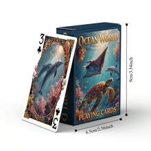YFOPEN Marine Life Playing Cards, Paper Cards, Featuring Dolphin/Shark/Turtle/Jellyfish Patterns, Party Game Cards, 9 X 6.5 Cm, Marine Life Board Game, Nature-Inspired Classic Playing Cards. - Multicolor - View 7