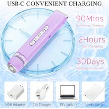 2 In 1 Women Electric Razor & Bikini Trimmer, IPX7 Waterproof Wet Dry Shaver With Ceramic Sharp Blade, USB Rechargeable 400mAh Dual Head Hair Trimmer For Face, Underarm, Leg And Pubic Hair, Portable Personal Groomer, Gift For Men Women,Multiple Color - 紫丁香色 - 查看 7