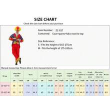 Halloween Adult Rainbow Clown Cosplay Jumpsuit, Bright Pattern Fun Clown Costume Set, Suitable For Height 165-190cm - Multicolor - View 7