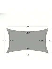 Rectangular Shade Net Made Of Breathable High-Density Polyethylene (HDPE) Shade Fabric (185 G/M²), With UV Protection, Suitable For Terraces, Gardens, Patios And Outdoor Areas. - Grey - View 11