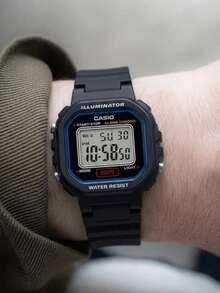 Casio 2026新款卡西欧LRW-200H-4B时尚运动手表，女款，防水树脂表带 - 黑色 - 查看 4