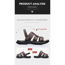 Neue Herren-Sommersandalen: multifunktional, atmungsaktiv, rutschfest, mit weicher Sohle, vereinen Stil und Komfort – die ideale Wahl für Strand und Meer. - CS9802 Braun - Übersicht 8
