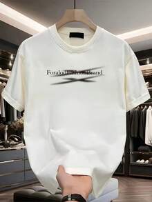 Men's Thick Pure Cotton Short-Sleeved T-Shirt With A  Brand Print, New Summer, Plus Size, Versatile And Casual, World Cup 2026 Album - 白色 - 查看 1