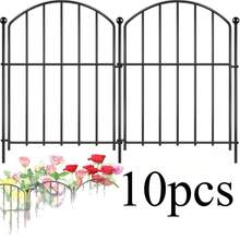 Decorative Garden Fence 17in X10ft 10/12 Pack Rustproof Metal No Dig Fence Animal Barrier Arched Flower Bed Edging Ornamental Wire Border Panel For Yard Patio Outdoor - Black - View 13