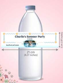 10/20/30pcs Personalized Custom Pet & Family Photo Water Bottle Labels | Waterproof Self-Adhesive | Birthday Garden Beach Summer Party Decor | Dog & Cat Lovers | Holiday Celebration Supplies - Multicolor - View 9