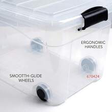 Plastic storage boxes with transparent pulleys, multi-functional stackable storage bins, large lidded storage containers and organizer boxes. Available in multiple sizes, they are sturdy, durable and not ea to form. clothes, sweaters, snacks, sundries, documents, books, office supplies and cleaning tools, and are suitable for bedrooms, living rooms, storage rooms, pantries, offices, garages, kitchens and other places. - 查看 3