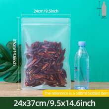 50/100入 雙面 0.18/0.2mm 厚防味包裝袋，可重複密封夾鏈塑膠袋，適用於派對食物儲存、糖果、零食、文具、珠寶、髮飾、居家與商業、節日派對用品 - Frosted - 查看 37