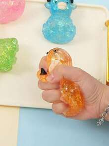 1pc Sequin Crystal Highland Cow Squishy Fingertip Toy, Soft Slow Rebound Sensory Toy, Cute Squeeze Toy, Suitable For Children And Adults, Office Desk Anxiety Relief Tool, Christmas Halloween Birthday Mother's Day Gift For Family And Friends, Squishy Toy - Multicolor - View 6