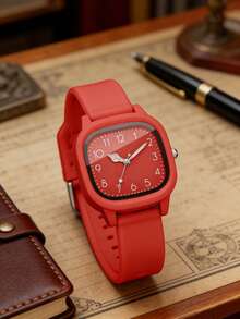 1 Set/1 Piece Women's Three-Color Square Dial Silicone Quartz Watch Set - Versatile Casual Accessory & Birthday Gift - Multicolor - View 2
