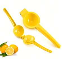 A stainless steel manual lemon juicer, manual lemon juicer, fruit and vegetable juicer, kitchen fruit and vegetable juicing tool, with lid. - Gelb - Übersicht 4