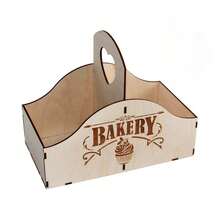 1pc Vintage Wooden Bakery Storage Basket With Handle, Multi-Compartment Spice & Oil Organizer Box, Farmhouse Style Kitchen Counter Decor - Multicolor - View 3