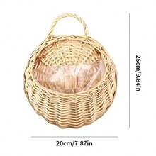 Vaso da fiore da parete in rattan intrecciato fatto a mano, cesto in rattan intrecciato, vaso per piante rampicanti da giardino, vaso da fiore da parete - Intreccio di bambù - Visualizzare 14
