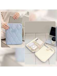 DANYCASE 11-Inch Tablet Protective Sleeve Case, Padded Carrying Bag Fit For IPad, - Light Blue Diamond Pattern - View 5