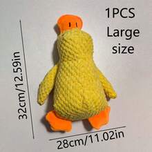 [Gentle Care] Plush Squeaky Duck Dog Toy - Pineapple Pattern, Soft Chewing Toy Suitable For Medium And Small Dog Breeds, With Interactive Sound Effects, Great For Play And Training, Ideal For Dogs With Aggressive Chewing Habits - Multicolor - View 9