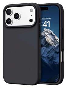 Minimalist, Solid-Color Matte Phone Case With A Large "Candy-Style" Cutout; Creative And Shockproof; Compatible With IPhone 11, 12, 13, 14, 15, 16 Plus, 13 Pro Max, XR, 16, 14 Plus, 14 Pro Max, 13 Pro, Mini, 17 Pro Max, 16 Pro Max, And Other Models. - Black - View 3