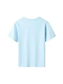 A Casual Yet Fashionable Summer Short-Sleeved T-Shirt From Disney, Suitable For Girls To Wear. Its Design Incorporates The Elsa Princess Pattern From "Frozen". This Style Is Not Only Suitable For Parties But Also For Daily Wear. - 淺藍色 - 查看 2