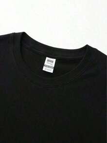Ledig kortärmad T-shirt för män, perfekt för sommaren, tillverkad av ren bomull, med ett "X"-mönstertryck, retro streetwear-stil, trendig och mångsidig, enkel och avslappnad, lämplig för vardagsbruk och utomhusaktiviteter, maskintvättbar, enkel T-shirt. - Svart - Visa 4