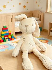 1 Stück nordischer Stil beige lange Ohren Kaninchen Plüschpuppe, weiche gestopfte Kaninchen Komfortpuppe, süße genähte Kaninchen Begleiterpuppe, Plüschpuppe, Kinderzimmer Dekoration, Kinder Feiertagsgeschenk, Weihnachts Neujahr Ostern Valentinstag Geschenk - Beige - Übersicht 2