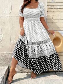 Talla Grande - Talla Grande - Vestido de Mujer con Cintura Entallada - Blanco marfil - Ver 12