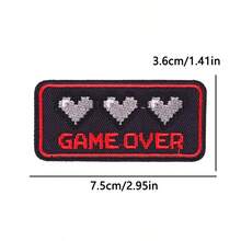3 Pcs/Set Gothic Demon Game Over Embroidered Patches Set, Punk Rock Iron On Patches, Letters Sew On Applique For Denim Jacket Backpack DIY Decor - Multicolor - View 5