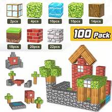 64 pièces/100 pièces Ensemble de blocs de construction magnétiques, cubes magnétiques ouverts pour enfants, jouet de construction créatif à assembler soi-même, jeu d'imagination à combinaison libre, jouet éducatif durable, convient aux garçons et aux filles, motifs aléatoires - Multicolore - Voir 2