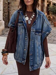 Plus Size Jackets - Dark Washed Blue - View 5