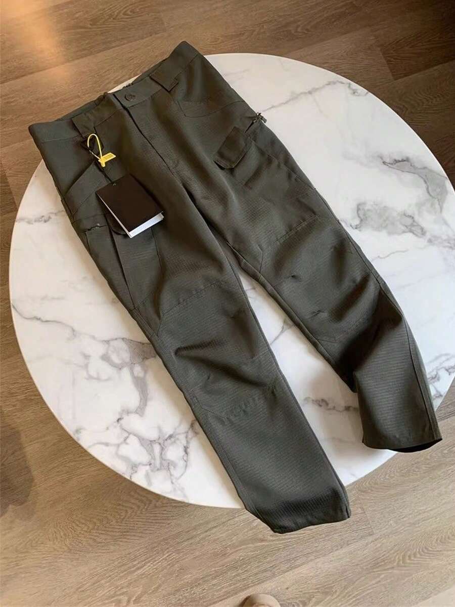 Pantalones tácticos funcionales para pesca y actividades recreativas al aire libre - Verde militar - Ver 1