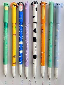 Cute Erasable Gel Pens, 8 Styles, Multi-Color Refills, Easy-To-Erase, Student Use - A - View 8