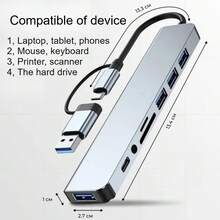 8 合 1 铝合金 USB-C USB 3.0 读卡器,带 USB 3.0 扩展端口,兼容 MacBook Pro/Air、Surface - 查看 10