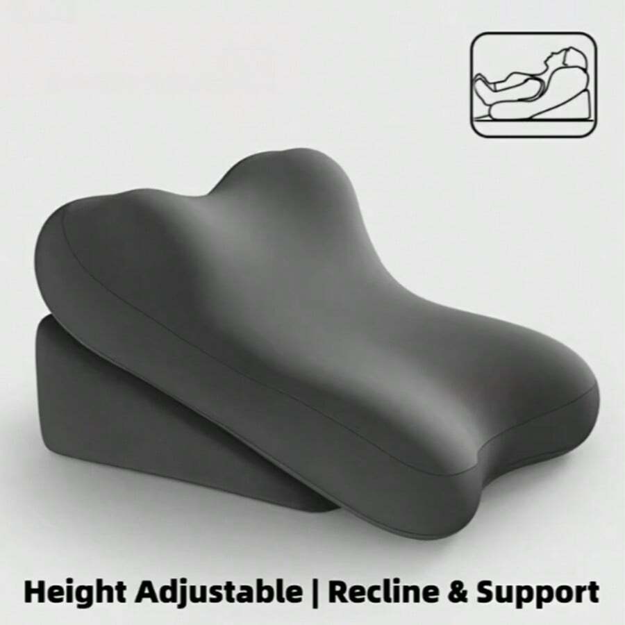 The Two-Piece Mattress And Pillow Set Includes A Multi-Functional Seat And Base With A Memory Foam Backrest, Perfect For Reading In Bed And Providing Support For Your Back And Neck. - Black - View 1