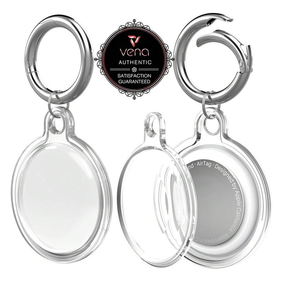 Vena For Apple AirTag Holder And Keyring, AirTag Keychain Holder Waterproof AirTag Case - 無色 - 查看 1