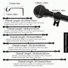 1pc, 5/8 Inch Metal Curtain Rod/Roman Rod/Shower Curtain Rod. Spiral Connector Extends From 45 Inches To 147 Inches, Wall Mounted, Sturdy And Durable. Lantern Decor Curtain Rod Bracket Set, Available In White, Black, Gold, Silver. Modern Classic Style - Multicolor - View 4
