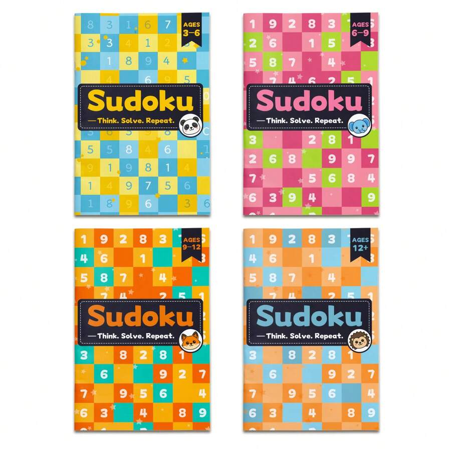 Libro de Actividades de Rompecabezas Sudoku, Cuaderno de Práctica de Lógica Numérica Divertida, Rompecabezas de Entrenamiento Cerebral para Enfoque, Resolución de Problemas, Sentido Numérico y Tiempo de Aprendizaje Familiar - Multicolor - Ver 1