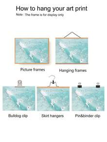 1 Piece Unframed Canvas Wall Art Print - Surfer In The Sky, Bohemian Beach Scenery, Suitable For Living Room, Bedroom, Dorm - Multicolor - View 6