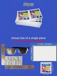 10/30/50/100/200pcs Eyeglasses Cleaning Wet Wipes, One-Time Use Lens Cleaner Cloth, Suitable For Glasses, Smartphones, Computers, Cameras, And Other Glass Surfaces, Portable Packaging, Suitable For Home, Travel - One Size - View 14