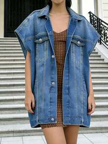 Plus Size Jackets - Medium Wash Blue - View 11