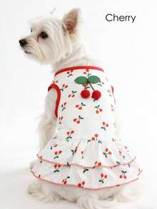 Spring/Summer/Autumn Pet Sakura Princess Dress, Suitable For Small & Medium Dogs And Cats - White - View 5