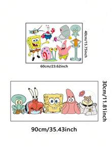 SpongeBob SquarePants 1 قطعة ملصق حائط مربع مناسب للنوافذ والجدران والحمامات وغرف النوم وهدايا أعياد الميلاد وديكورات حفلات العطلات - ملصقات جدارية - مشاهدة 2