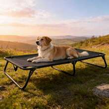 Foldable Pet Bed Mat, Breathable Mesh Pet Bed With Metal Frame, Suitable For Portable Dog And Cat Bed Indoor And Outdoor Use, Bite-Resistant Washable Pet Bed Mat, Suitable For Small And Medium Dogs, Outdoor Camping Pet Supplies, Beach And Home Dog Bed, Perfect For Summer Heat Dissipation, All Season Use - Multicolor - View 2