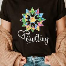 Printed T-Shirt For Men And Women - 黑色 - 查看 1