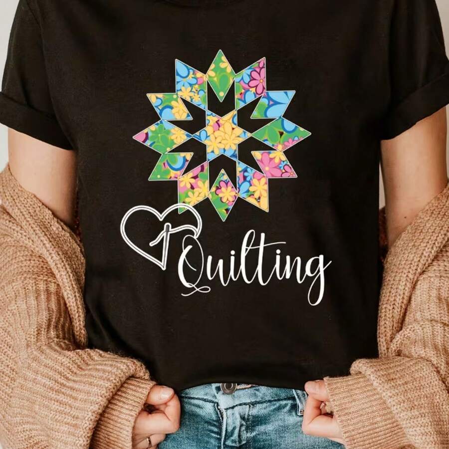 Printed T-Shirt For Men And Women - 黑色 - 查看 1