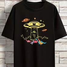 Printed T-Shirt For Men And Women - Black - View 1