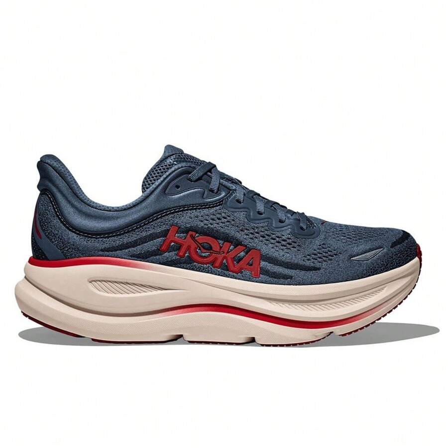 Men's HOKA Bondi 9 Thunder Cloud/Vermillion (1162011-TDRC) - 藍色 - 查看 1
