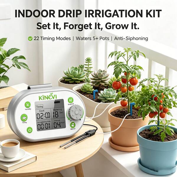 Sistema de riego solar, kit de riego DIY, 300 programas de riego, sistema de riego por goteo, sistema de riego automático con manguera de 10 m y 10 boquillas de goteo para interior y exterior, decoración de jardín, decoración de exterior.