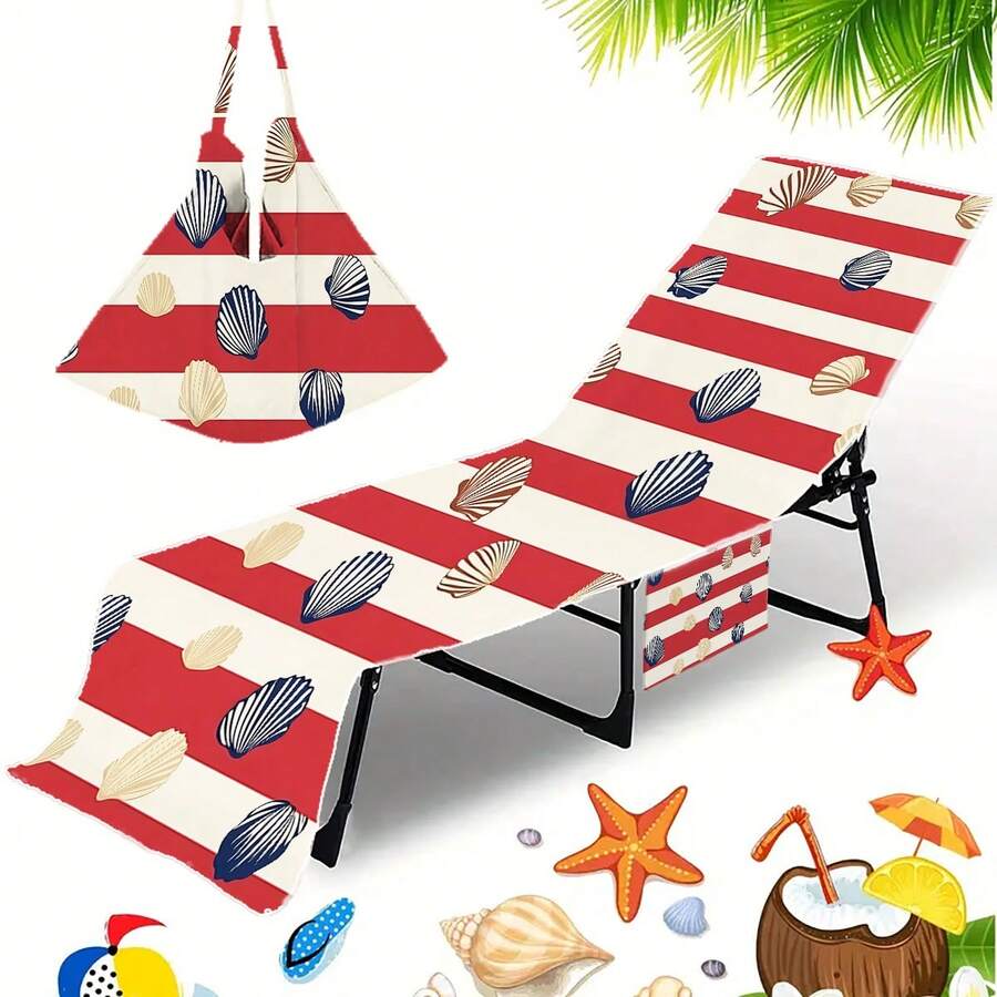 1pc Quick-Dry Beach Towel And Lounge Chair Cover - Soft, Absorbent Microfiber, Suitable For Pool Or Beach, Lightweight And Machine Washable, Can Be Used As Tote Bag Or Towel, Multifunctional Beach Towel | Vibrant Beach Decor | Microfiber Blend - A - View 1