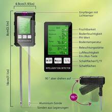 [6-In-1 Soil Tester, Your All-In-One Planting Steward]One-Click Rapid Test For PH/Fertility/Temperature/Humidity, Precisely Control Soil Health! Innovative Rotating Screen, Horizontal Or Vertical View As You Wish, Clear Data Without Eye Strain. Light And Humidity Synchronous Monitoring, Scientific Planting Made Easier. Compact And Portable, Suitable For Indoor And Outdoor Use, Beginners Can Become Experts! Intelligent Care For Every Inch Of Soil, Harvest Starts With Precision! - Square Head - View 8