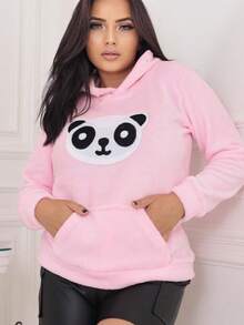 Women's Warm Panda Winter Sweater - 淺粉色 - 查看 3
