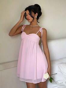 MEXCovetEZ Vestido corto de verano de mujer con tirantes finos de color rosa eleganteMEX I3SR - Rosa - Ver 7