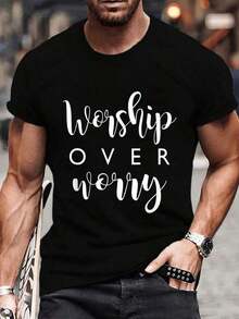 Camiseta% Algodón con Diseño Gráfico de Culto Cristiano, Fe, Oración y Jesús, para Hombre y Mujer, Estilo Casual TV2L - Negro - Ver 4